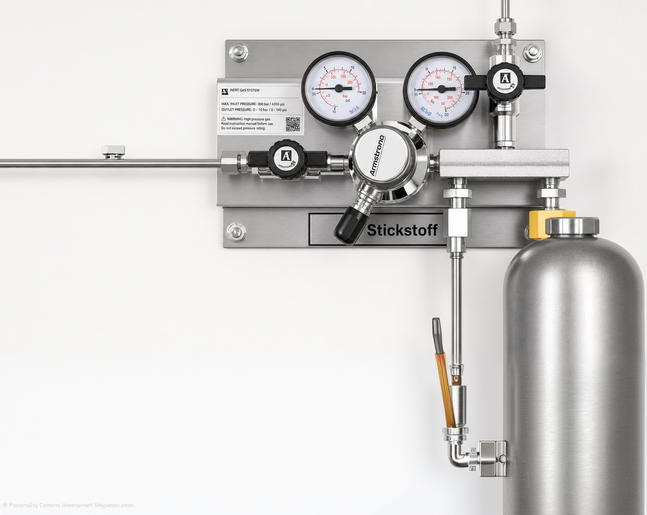 Inert gas system with pressure gauges