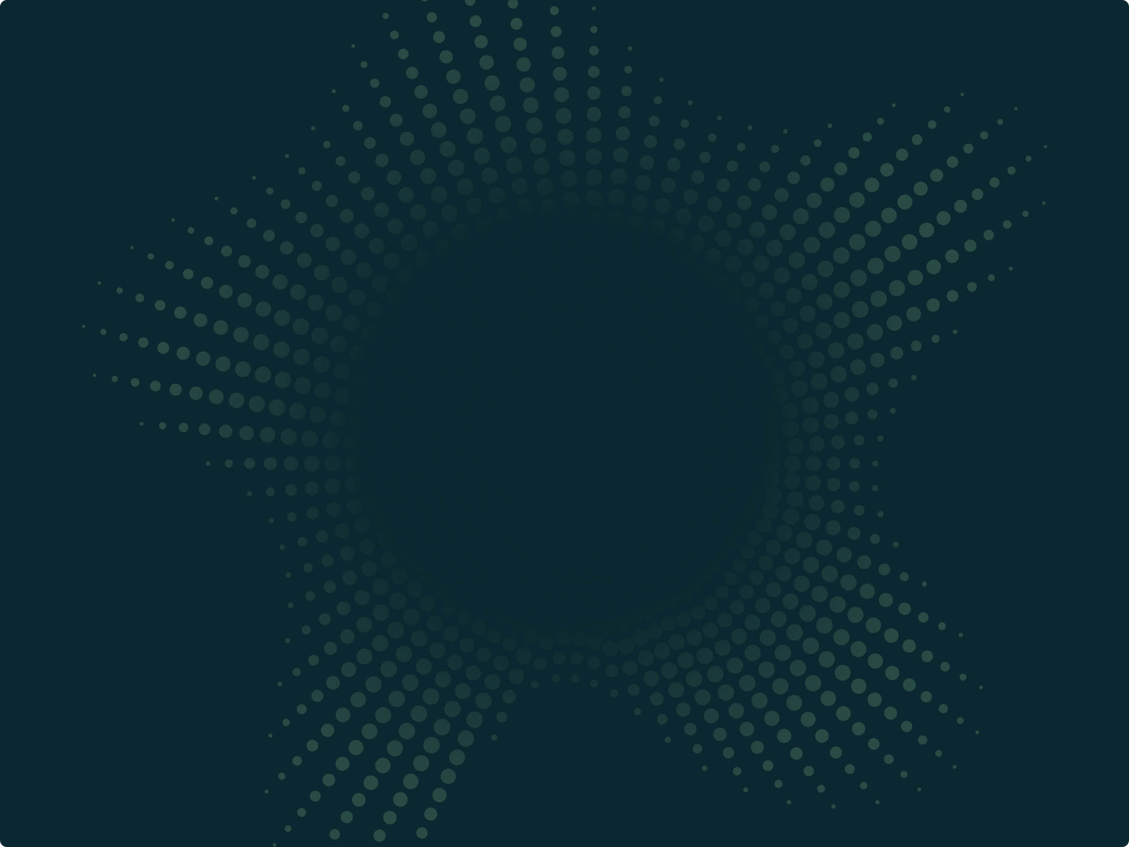 Radial dot pattern on dark petrol